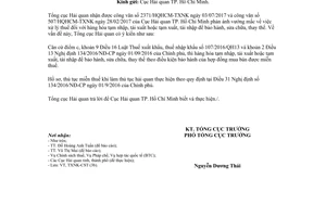 Công văn 6985/TCHQ-TXNK 2017 xử lý thuế đối với hàng hóa tạm nhập tái xuất để bảo hành sửa chữa