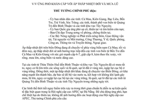 Công điện 1659/CĐ-TTg 2017 ứng phó khẩn cấp với áp thấp nhiệt đới và mưa lũ