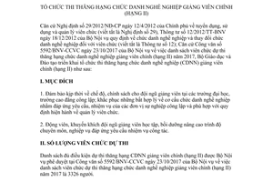 Kế hoạch 811/KH-BGDĐT 2017 tổ chức thi thăng hạng chức danh nghề nghiệp giảng viên chính hạng II