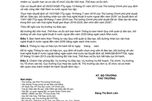 Thông tư bồi dưỡng văn hoá nghệ thuật ở nước ngoài bằng ngân sách Nhà nước