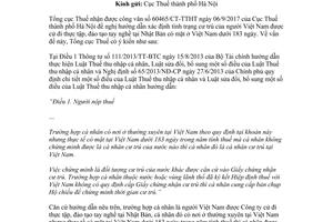 Công văn 4936/TCT-TNCN 2017 xác định tình trạng cư trú của cá nhân