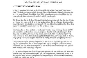 Nghị quyết 21-NQ/TW 2017 về công tác dân số trong tình hình mới