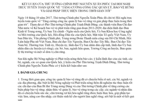 Thông báo 511/TB-VPCP 2017 kết luận của Thủ tướng Tăng cường quản lý bảo vệ rừng