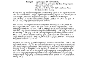 Công văn 6832/TCHQ-TXNK 2017 phân loại Máy nghiền cà phê hiệu Netz model: CGS100