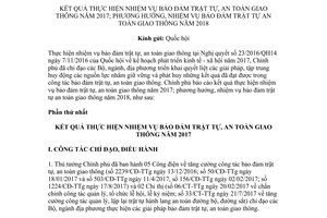 Báo cáo 474/BC-CP 2017 kết quả thực hiện nhiệm vụ bảo đảm trật tự an toàn giao thông