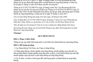 Văn bản hợp nhất 13/VBHN-BGTVT 2017 Thông tư chất lượng dịch vụ hành khách tại cảng hàng không
