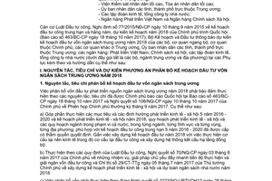 Công văn 8759/BKHĐT-TH 2017 dự kiến phân bổ đầu tư vốn ngân sách nhà nước 2018