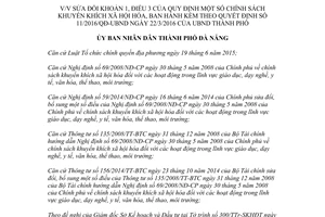 Quyết định 29/2017/QĐ-UBND sửa đổi Quyết định 11/2016/QĐ-UBND chính sách xã hội hóa Đà Nẵng