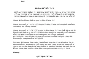 Thông tư liên tịch 03/2018/TTLT-BCA-VKSNDTC-TANDTC-BQP ghi âm ghi hình trong quá trình điều tra