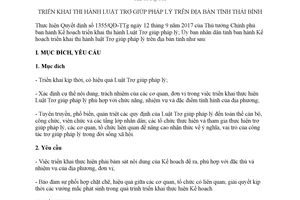 Kế hoạch 64/KH-UBND 2017 triển khai thi hành Luật Trợ giúp pháp lý Thái Bình