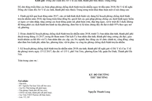 Công văn 6251/BYT-DP 2017 xây dựng kế hoạch phòng chống dịch bệnh truyền nhiễm 2018