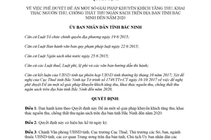 Quyết định 589/QĐ-UBND 2017 Đề án khuyến khích tăng thu chống thất thu ngân sách Bắc Ninh