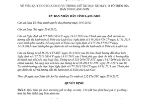 Quyết định 59/2017/QĐ-UBND quy định giá dịch vụ trông giữ xe đạp xe máy ô tô Lạng Sơn