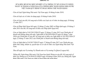 Thông tư 26/2017/TT-NHNN sửa đổi Thông tư 19/2016/TT-NHNN hoạt động thẻ ngân hàng