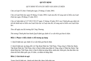 Quyết định quy định về cơ cấu biểu giá bán lẻ điện