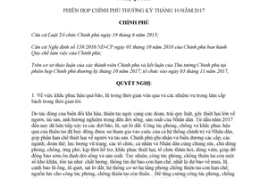 Nghị quyết 117/NQ-CP 2017 phiên họp Chính phủ thường kỳ tháng 10