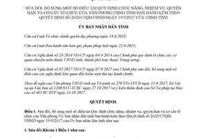 Quyết định 47/2017/QĐ-UBND nhiệm vụ quyền hạn cơ cấu tổ chức Văn phòng ủy ban Hà Tĩnh