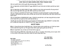 Quyết định 3990/QĐ-UBND 2017 công bố thủ tục hành chính Tôn giáo Sở Nội vụThanh Hóa