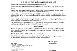 Quyết định 3988/QĐ-UBND 2017 công bố thủ tục hành chính Tôn giáo Ủy ban cấp xã Thanh Hóa