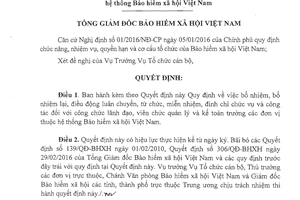 Quyết định 1809/QĐ-BHXH 2017 bổ nhiệm viên chức quản lý tại đơn vị thuộc Bảo hiểm xã hội Việt Nam