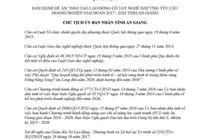 Quyết định 3373/QĐ-UBND 2017 lao động có tay nghề đáp ứng yêu cầu doanh nghiệp An Giang