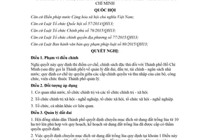 Nghị quyết 54/2017/QH14 thí điểm cơ chế chính sách đặc thù phát triển Thành phố Hồ Chí Minh