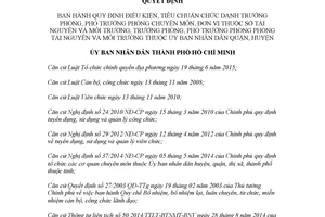 Quyết định 57/2017/QĐ-UBND chức danh Trưởng Phó phòng đơn vị thuộc Sở Tài nguyên Hồ Chí Minh