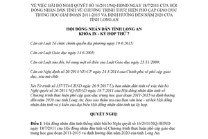 Nghị quyết 43/2017/NQ-HĐND bãi bỏ Nghị quyết 16/2011/NQ-HĐND phổ cập giáo dục Long An