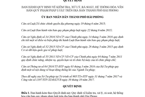 Quyết định 19/2017/QĐ-UBND xử lý rà soát hệ thống hóa văn bản quy phạm pháp luật Hải Phòng
