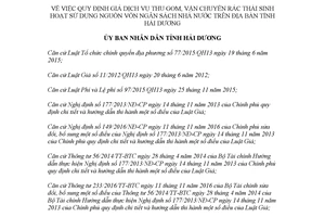 Quyết định 29/2017/QĐ-UBND quy định giá dịch vụ thu gom vận chuyển rác thải Hải Dương