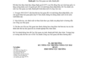 Công văn 15203/BTC-TCHQ 2017 nộp C/O đối với mặt hàng than nhập khẩu