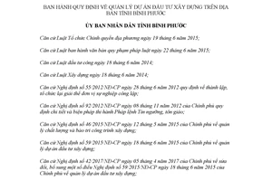 Quyết định 46/2017/QĐ-UBND Quy định quản lý dự án đầu tư xây dựng Bình Phước