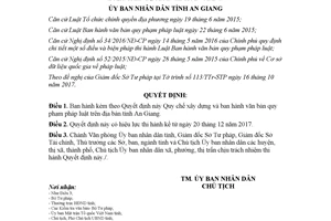 Quyết định 76/2017/QĐ-UBND Quy chế xây dựng ban hành văn bản quy phạm pháp luật An Giang