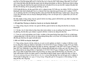 Chỉ thị 15/CT-UBND 2017 chấn chỉnh công tác quản lý đất đai và trật tự xây dựng Sơn La