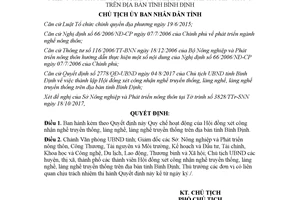 Quyết định 4032/QĐ-UBND 2017 công nhận nghề truyền thống làng nghề truyền thống Bình Định