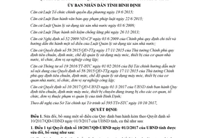 Quyết định 58/2017/QĐ-UBND sửa đổi Quy định kèm theo Quyết định 10/2017/QĐ-UBND Bình Định