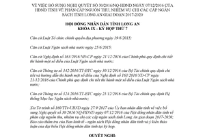 Nghị quyết 48/2017/NQ-HĐND phân cấp nguồn thu nhiệm vụ chi các cấp ngân sách tỉnh Long An