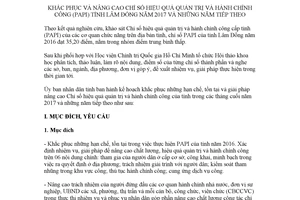 Kế hoạch 7641/KH-UBND 2017 nâng cao Chỉ số hiệu quả quản trị hành chính công PAPI Lâm Đồng