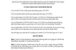 Quyết định 49/2017/QĐ-UBND bãi bỏ Quyết định 50/2013/QĐ-UBND 37/2016/QD-UBND Bình Phước