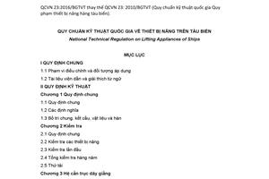 Quy chuẩn kỹ thuật quốc gia QCVN 23:2016/BGTVT về Thiết bị nâng trên tàu biển