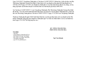 Công văn 2848/TTCP-GSTĐXLSTT 2017 đôn đốc thực hiện xử lý sau thanh tra