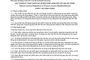 Quy chuẩn kỹ thuật quốc gia QCVN 16:2017/BXD về Sản phẩm, hàng hóa vật liệu xây dựng, mã số