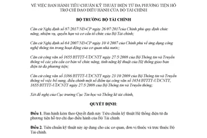 Quyết định 2327/QĐ-BTC 2017 Tiêu chuẩn kỹ thuật điện tử đa phương tiện hỗ trợ chỉ đạo điều hành