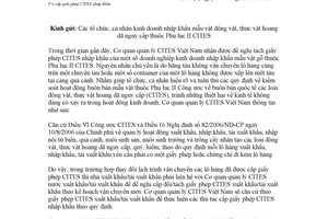 Công văn 304/CTVN-THGP 2017 cấp giấy phép CITES nhập khẩu