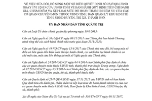 Quyết định 3146/QĐ-UBND 2017 sửa đổi Quyết định 2547/QĐ-UBND Quảng Trị