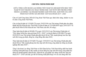 Chương trình phối hợp 1687/CTPH-TLĐLĐVN-KHVN 2017 đẩy mạnh hoạt động học tập suốt đời