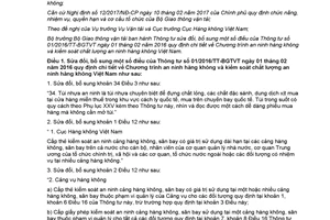 Thông tư 45/2017/TT-BGTVT sửa đổi Thông tư 01/2016/TT-BGTVT Chương trình an ninh hàng không