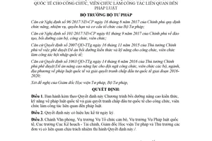Quyết định 2383/QĐ-BTP 2017 Chương trình nâng cao kiến thức pháp luật quốc tế cho cán bộ