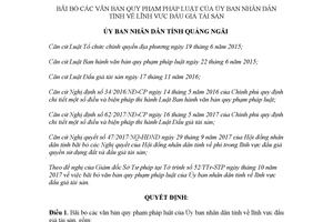 Quyết định 71/2017/QĐ-UBND bãi bỏ văn bản quy phạm lĩnh vực đấu giá tài sản Quảng Ngãi