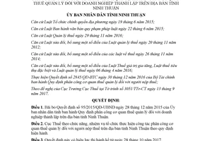 Quyết định 102/2017/QĐ-UBND bãi bỏ Quyết định 95/2015/QĐ-UBND Ninh Thuận